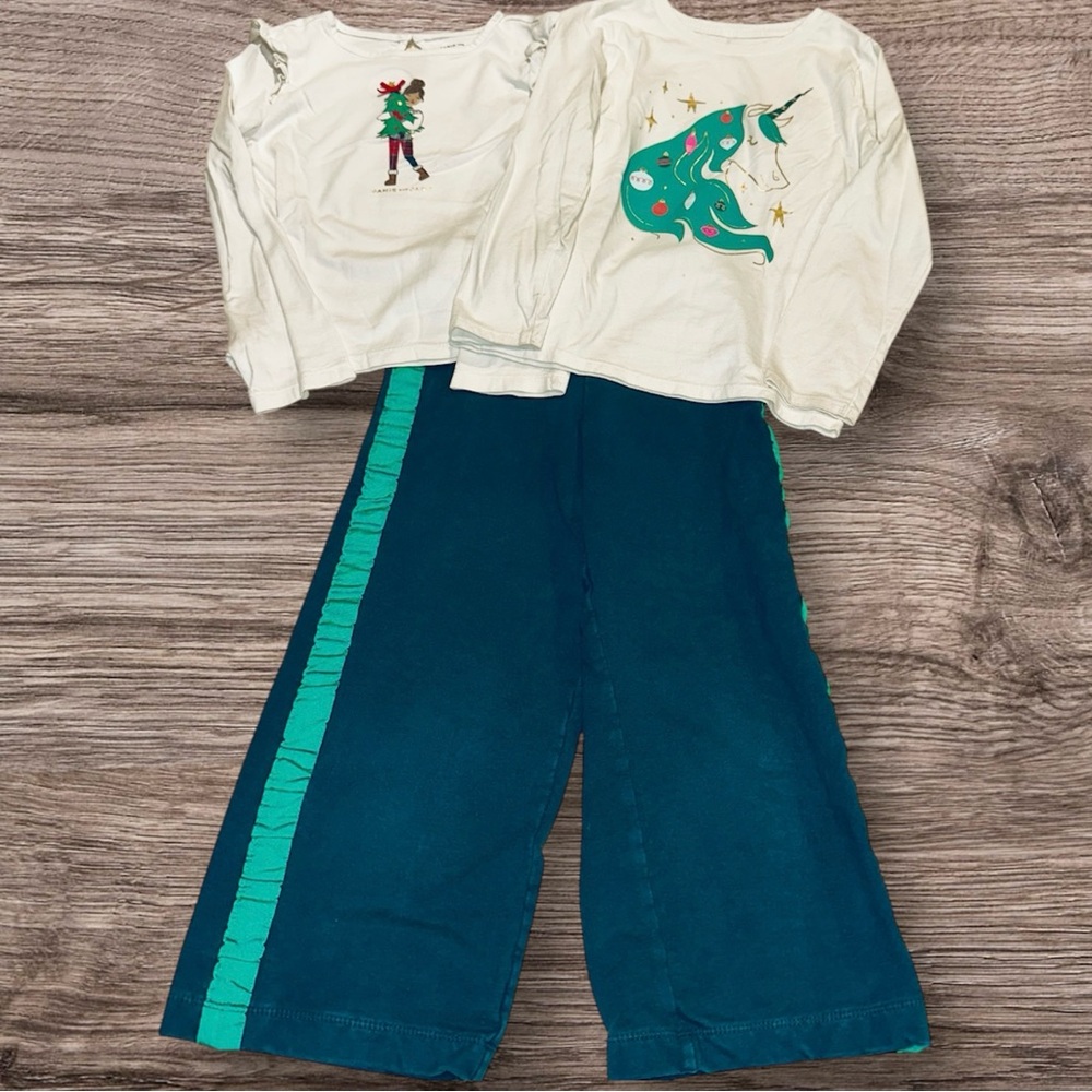 Janie and jack Christmas tee and pants set 6t
